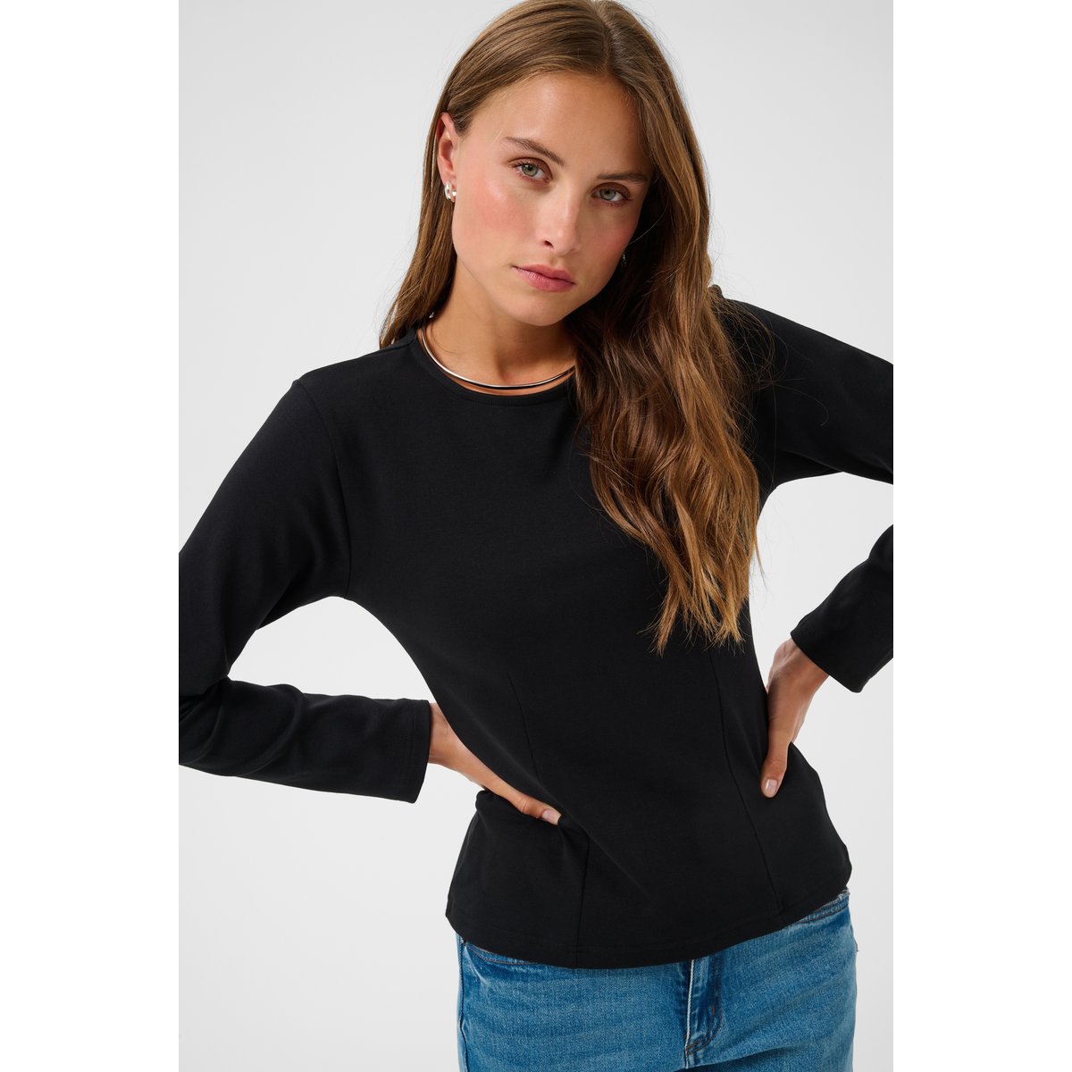 T-shirt à manches longues noir black, KAFFE