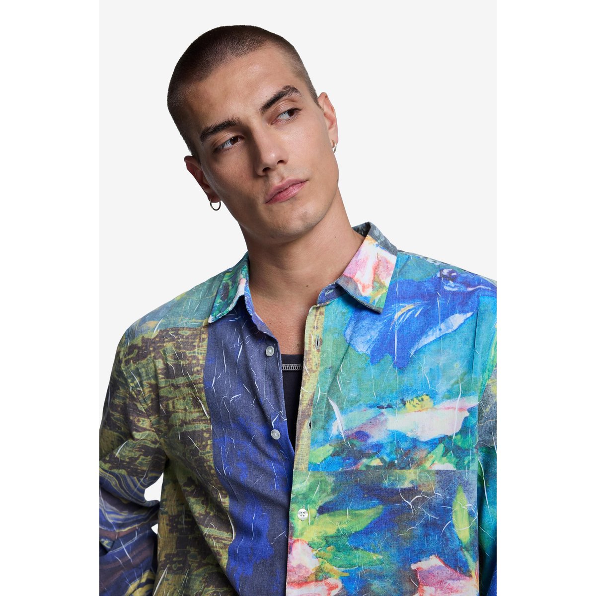 Chemise à imprimé cachemire vert, DESIGUAL
