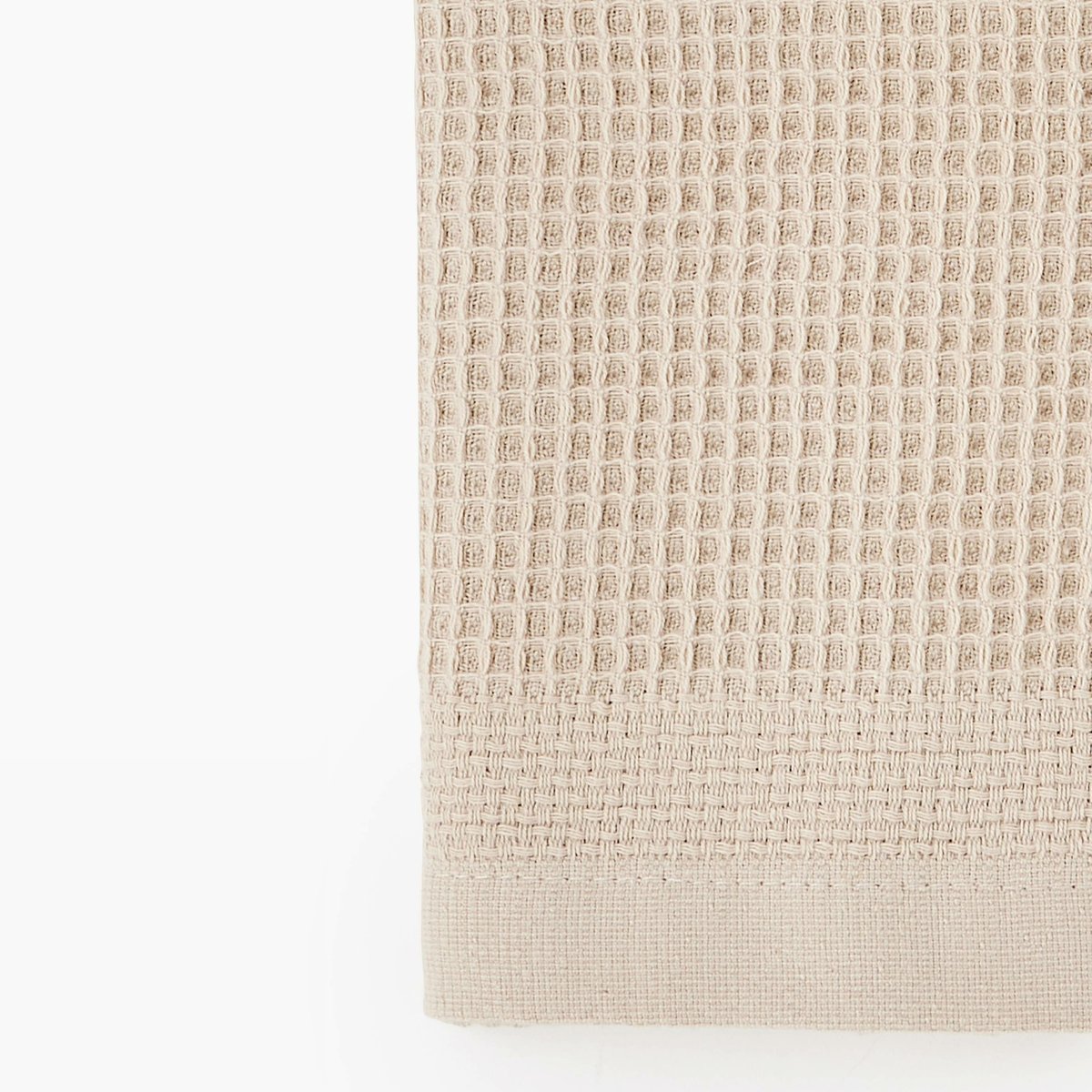 Serviette invité nid d'abeille, 30x50cm, 100% coton bio beige, MONOPRIX