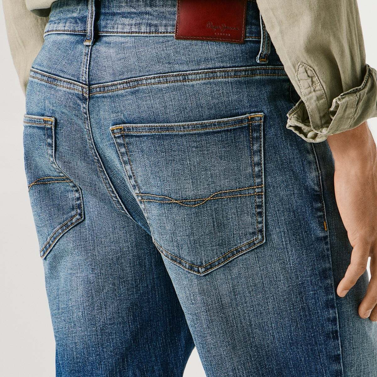 Bermuda En Denim Coupe Droite twill cassé oxford vintage, PEPE JEANS