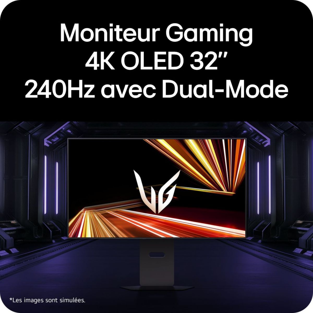 Ecran PC Gamer 32GX850A-B 32" 4K 165Hz OLED HDR True Black 400 HDMI 2.1 AMD FreeSync & G-Sync couleur unique, LG