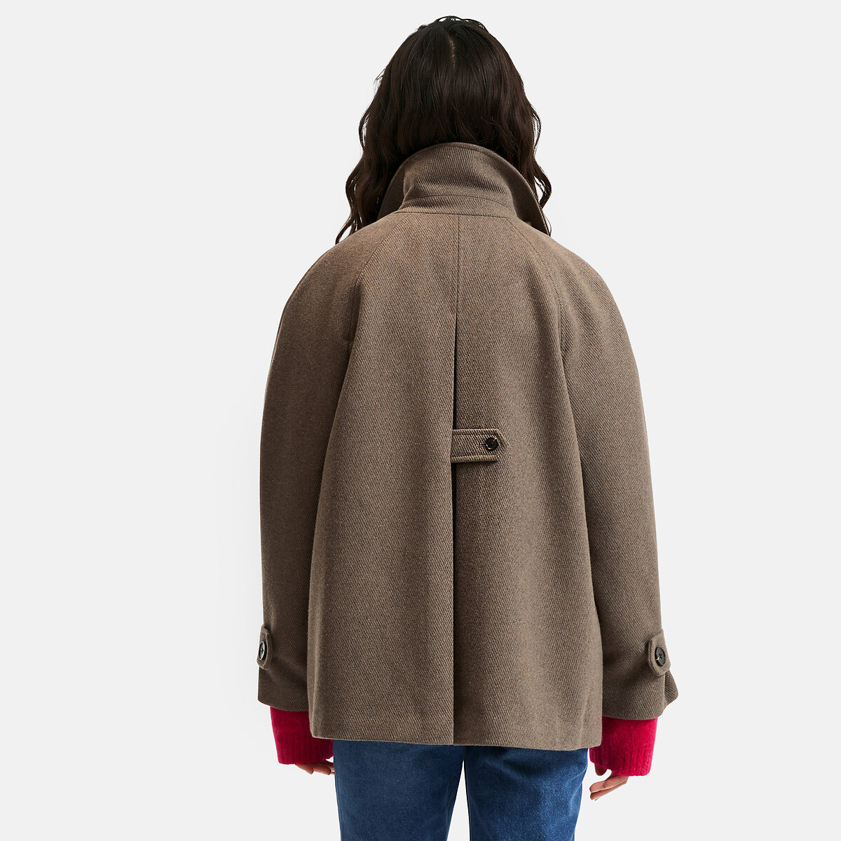 Short Flared Coat taupe brown, LA REDOUTE COLLECTIONS
