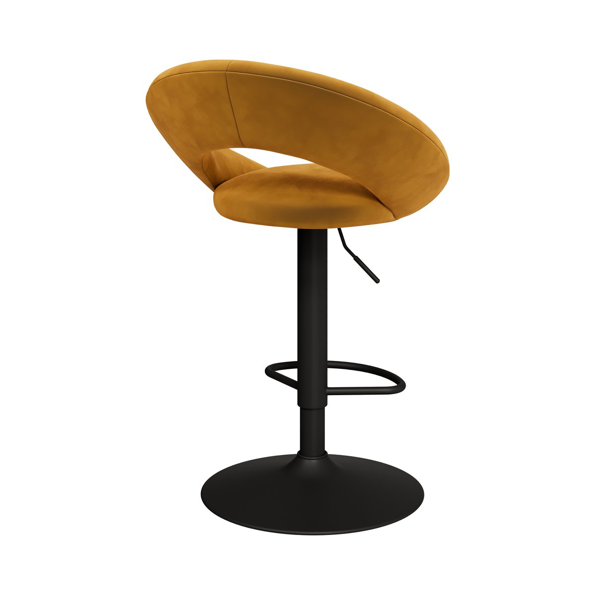 Lot de 2 chaises de bar en velours 61/76,5 cm - CLOCLO jaune curry, MAISON PAVANE