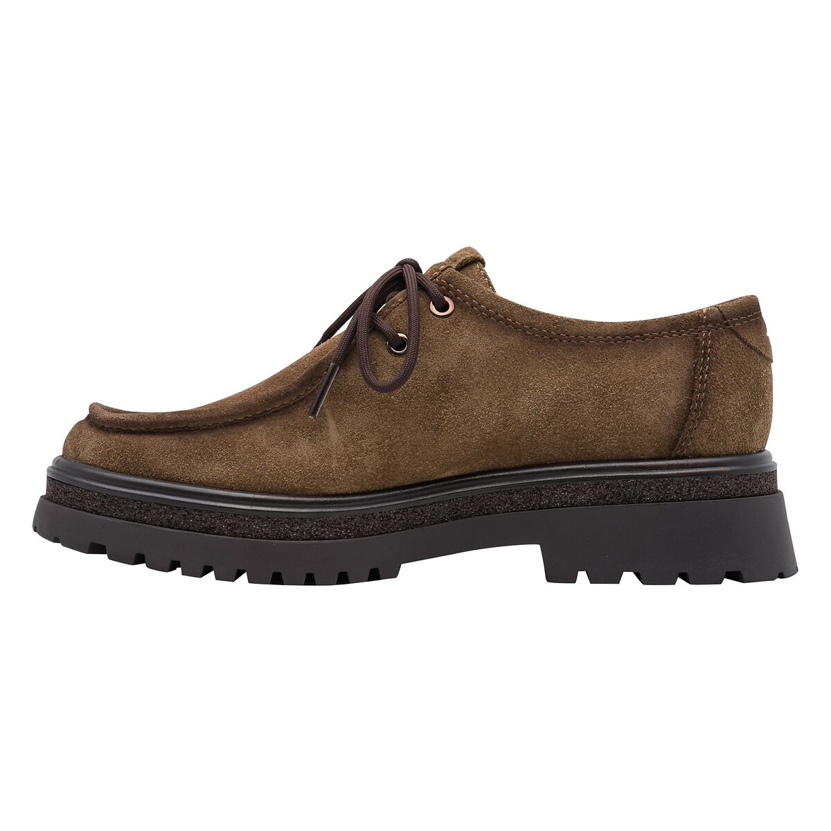 Derbies en cuir suédé camel, TAMARIS