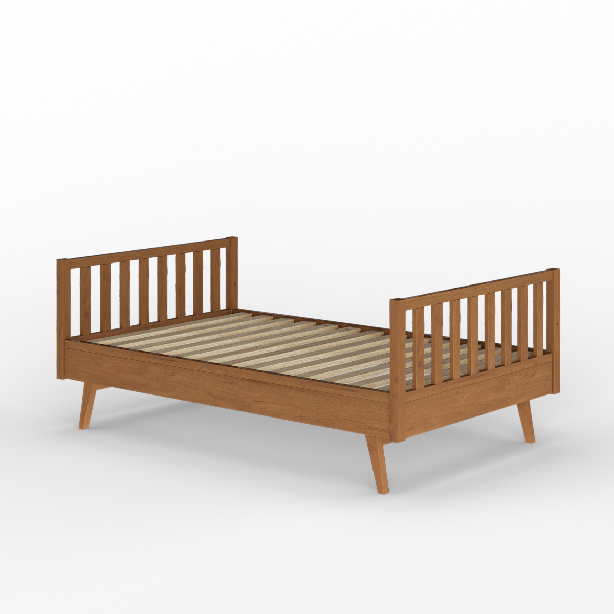Pack lit enfant Montessori avec matelas Bois massif  ROMEO noisette, AKITEN RETAIL