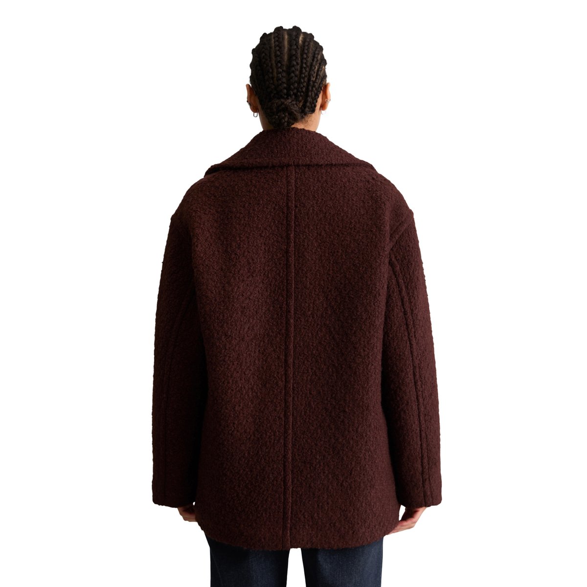 Manteau court bouclé, coupe classique en mélange de laine de grande qualité marron, MARC O’POLO DENIM