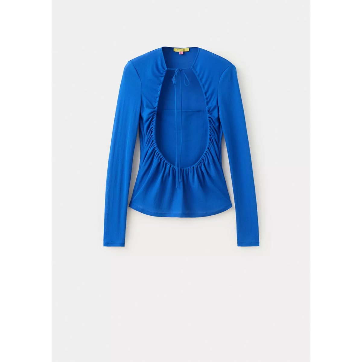 Top superposition ouverture froncée bleu, MANGO