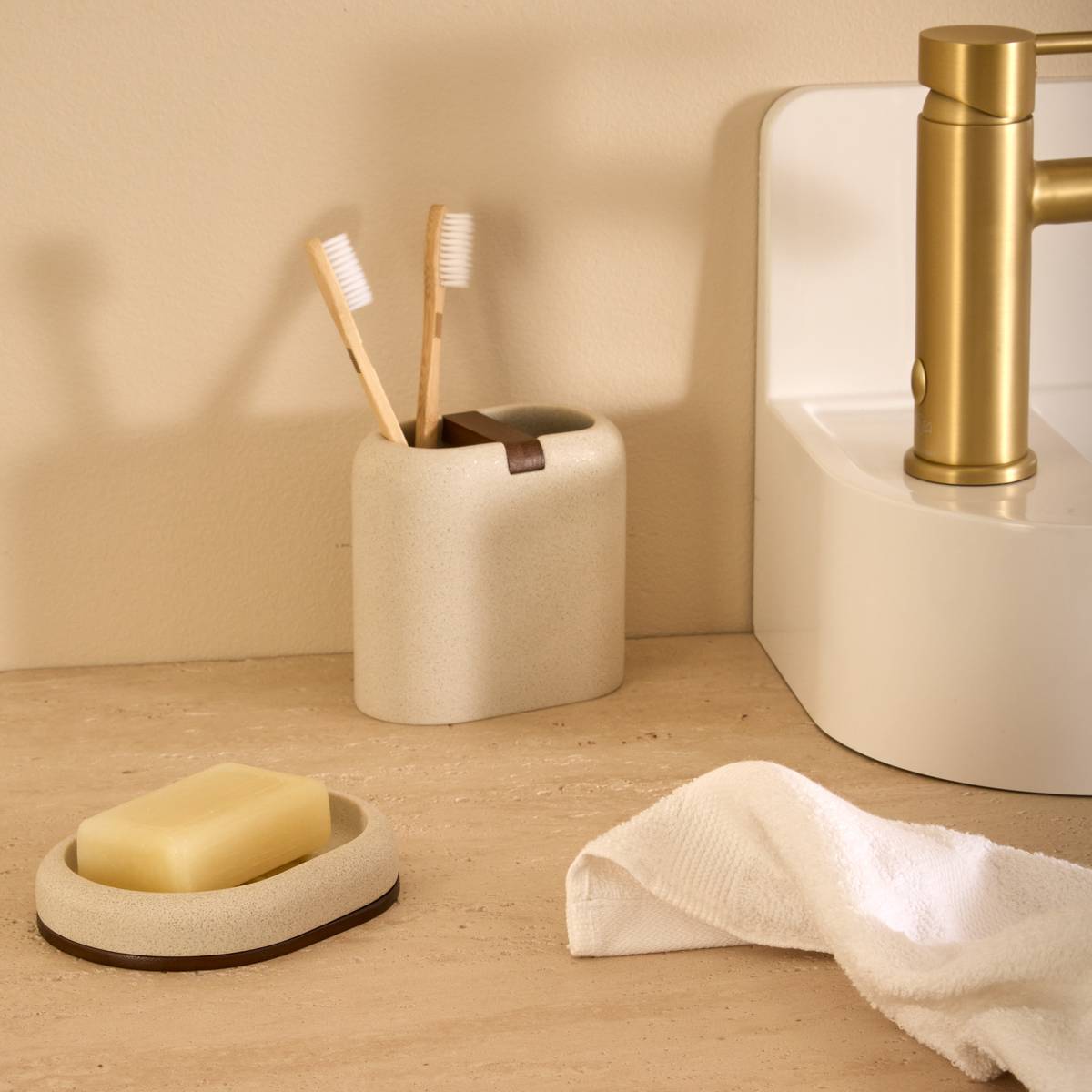 Porte-savon ovale ARGILEO beige, 5FIVE SIMPLY SMART