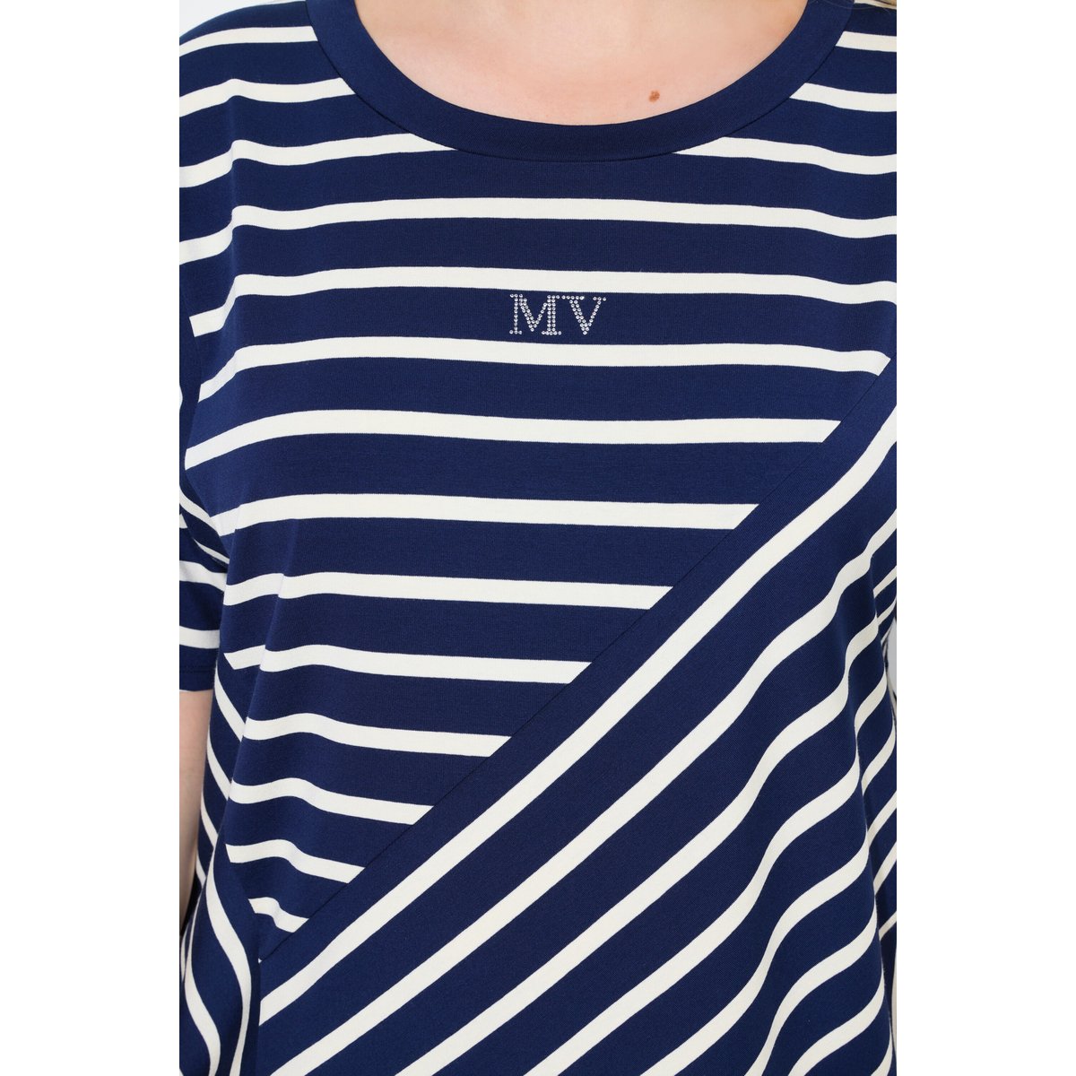 T-shirt oversize, jeu de rayures marine, ULLA POPKEN