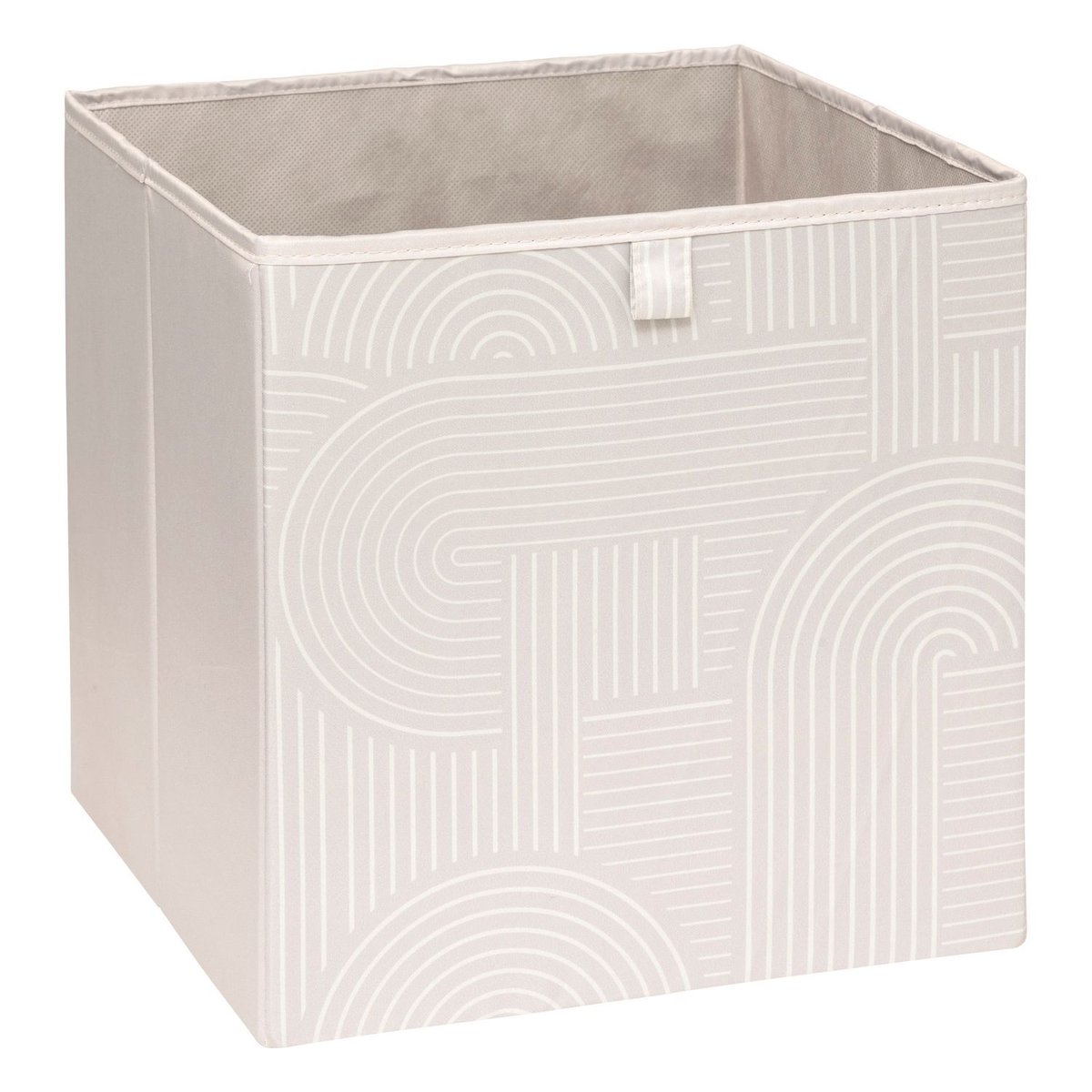 Lot de 6 boîtes de rangement cubes à motifs arches MIX'N MODUL beige, TOILINUX