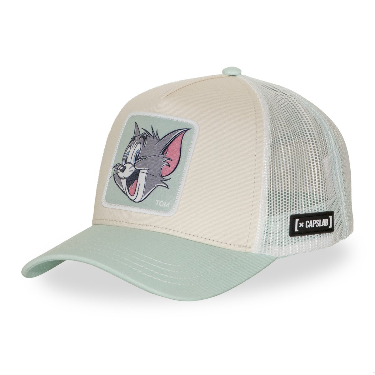 Casquette trucker Tom et Jerry blanc/beige/vert/gris, CAPSLAB