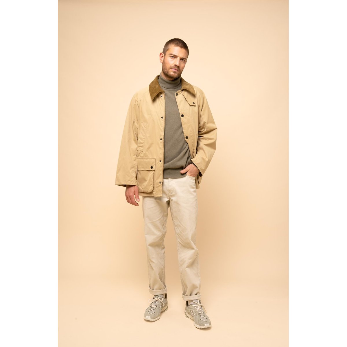 Pull Col Roulé Army Connor kaki, JUST CASHMERE
