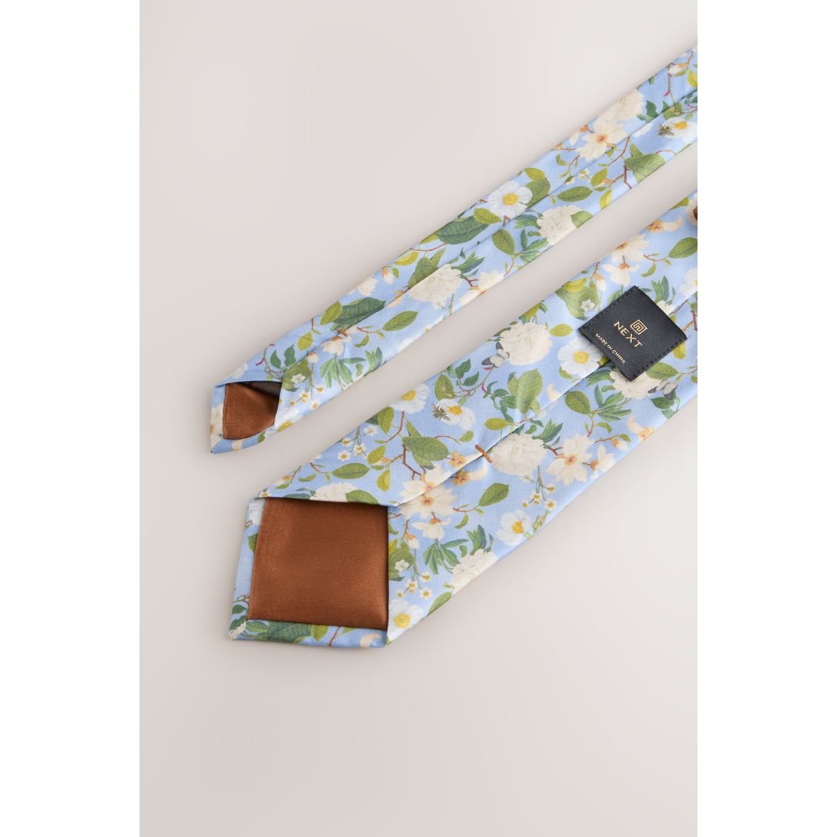 Cravate et pochette à imprimé bleu, NEXT