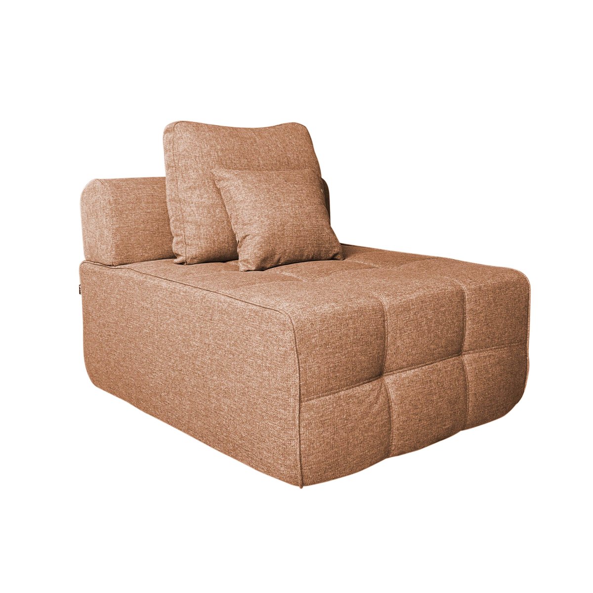 Fauteuil pour canapé modulable assise profonde en tissu avec coussins, SNUGGY terracotta, OVIALA