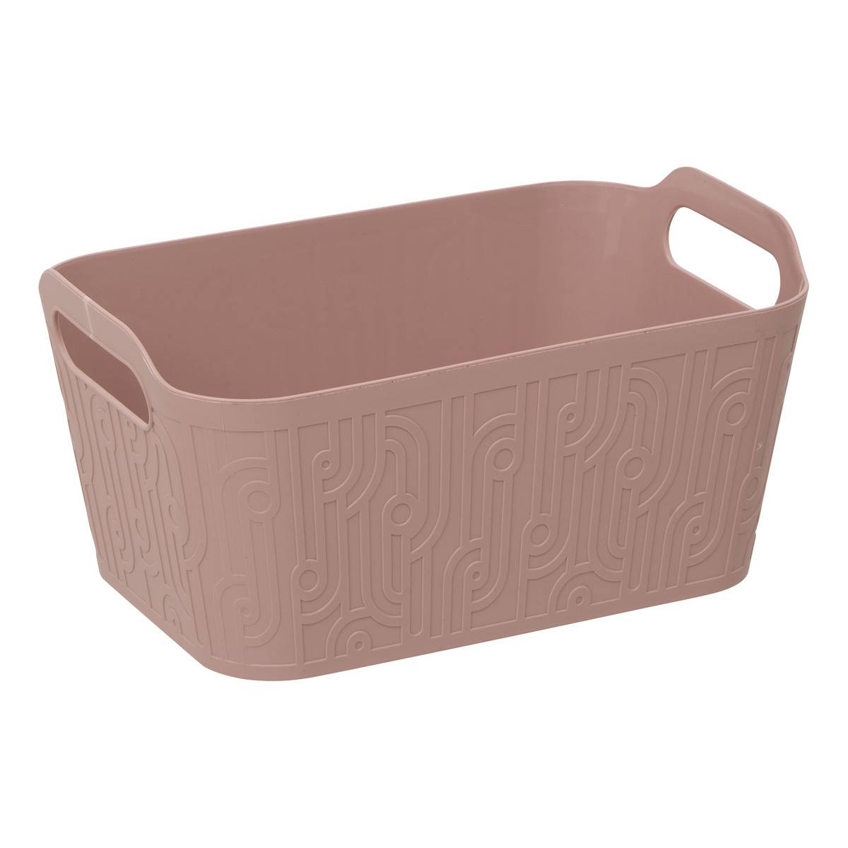 Panier de rangement 4,5L texturé ARCHE rose clair, 5FIVE SIMPLY SMART