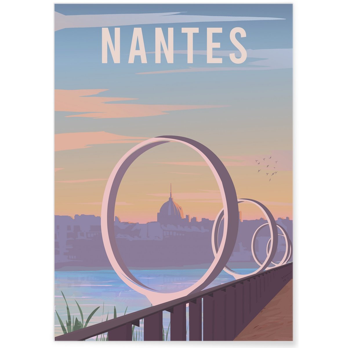 Affiche ville Nantes blanc, L'AFFICHERIE
