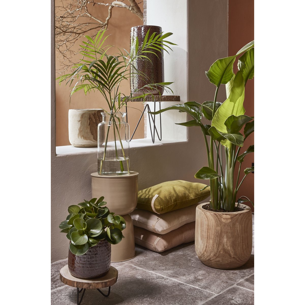 Table d'appoint PIA marron clair, MICA DECORATIONS