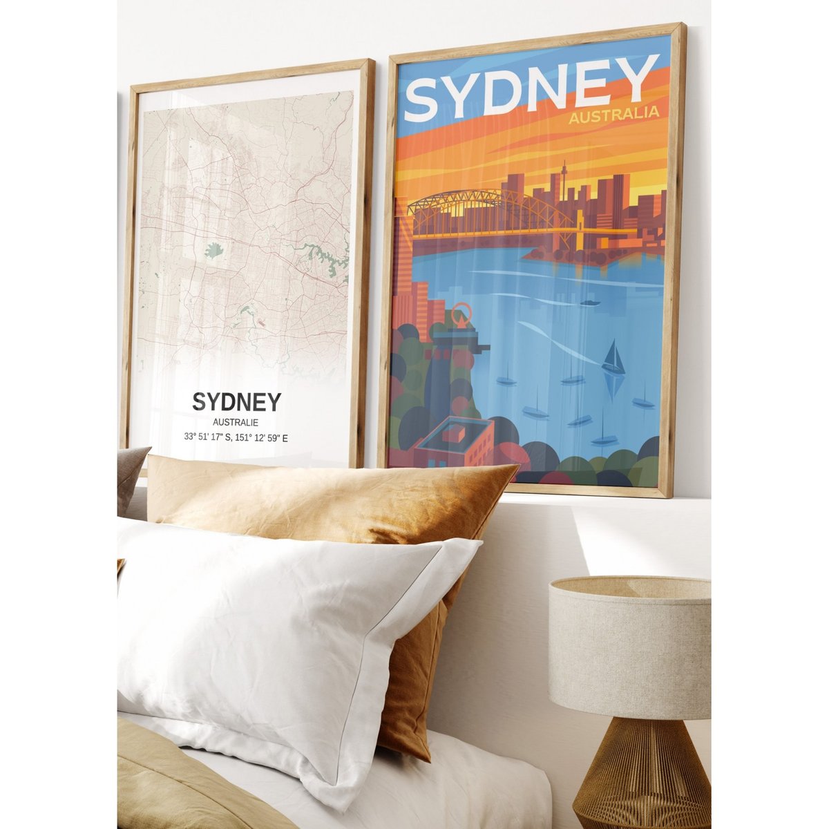 Affiche ville Sydney 3 blanc, L'AFFICHERIE