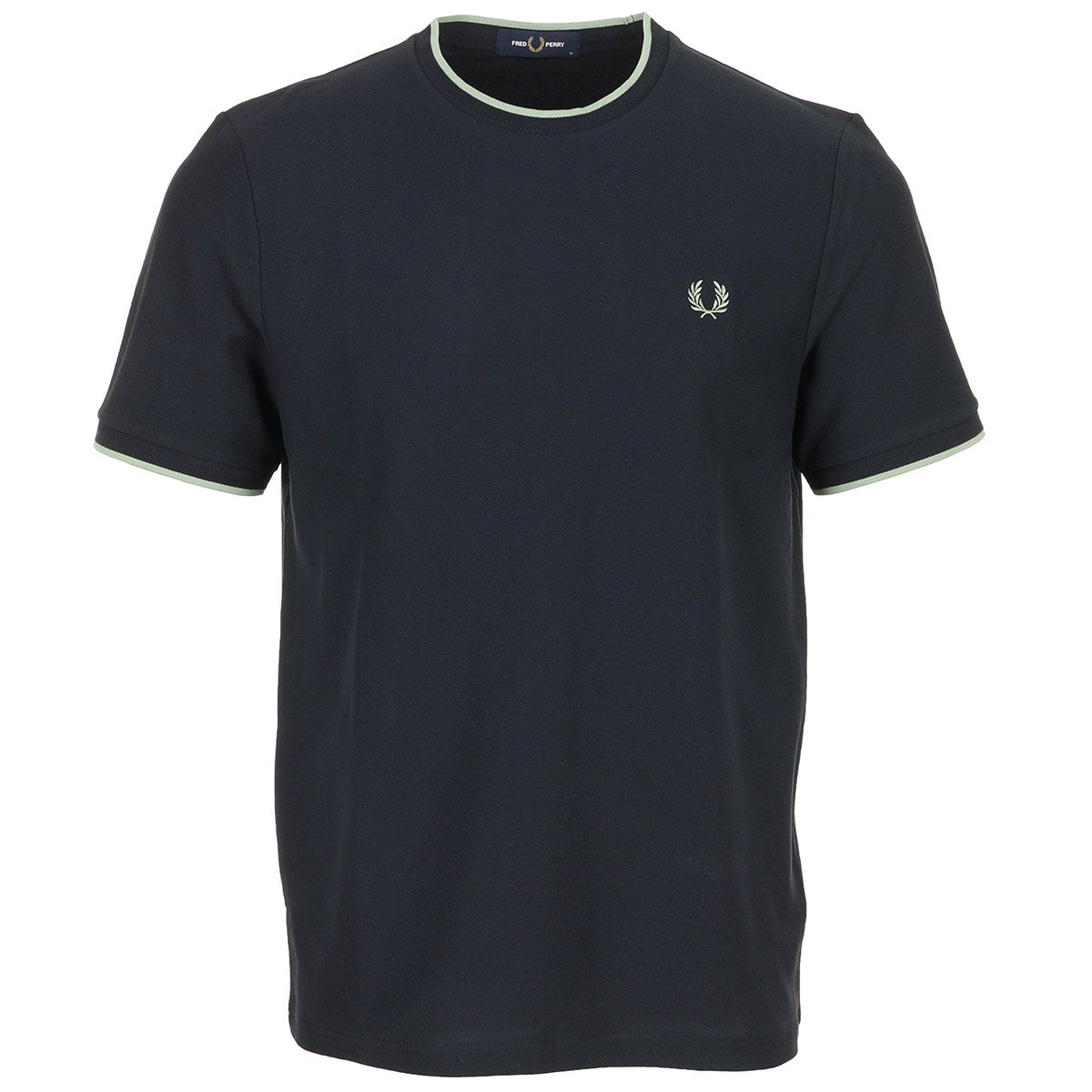 T-shirt TRIM DETAIL CREPE PIQUE TSHIRT navy, FRED PERRY