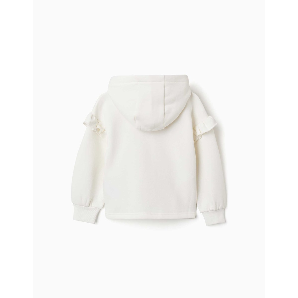 Sweat zippé en molleton avec capuche et doublure en coton peigné blanc, ZIPPY