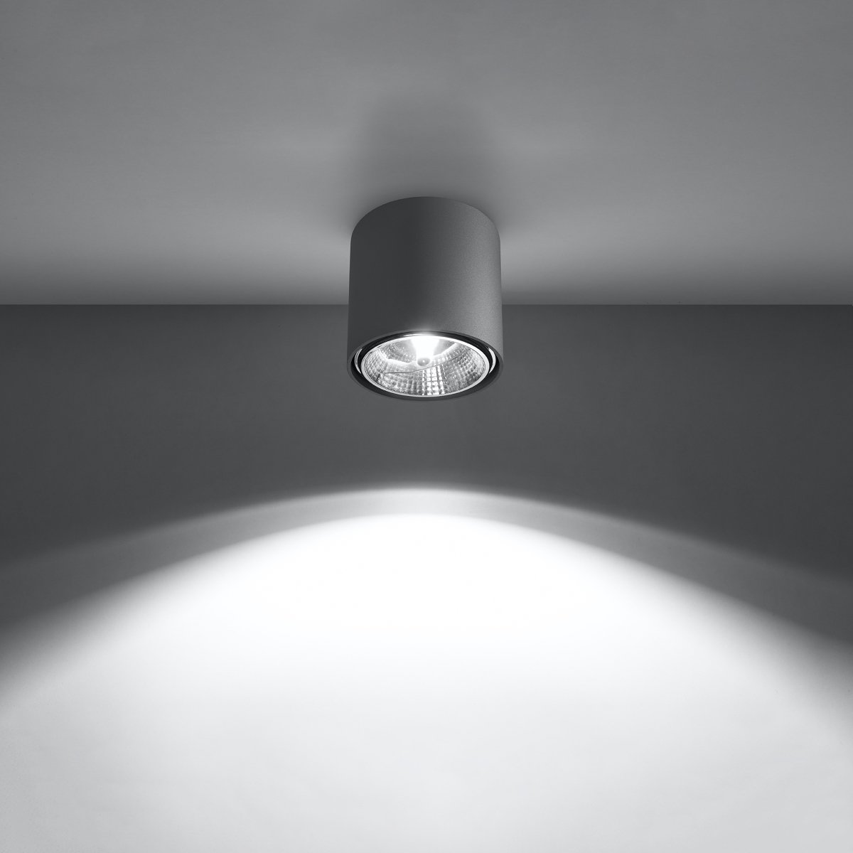Plafonnier Aluminium Gris GU10/ES111 1 Tiube gris, EDEN