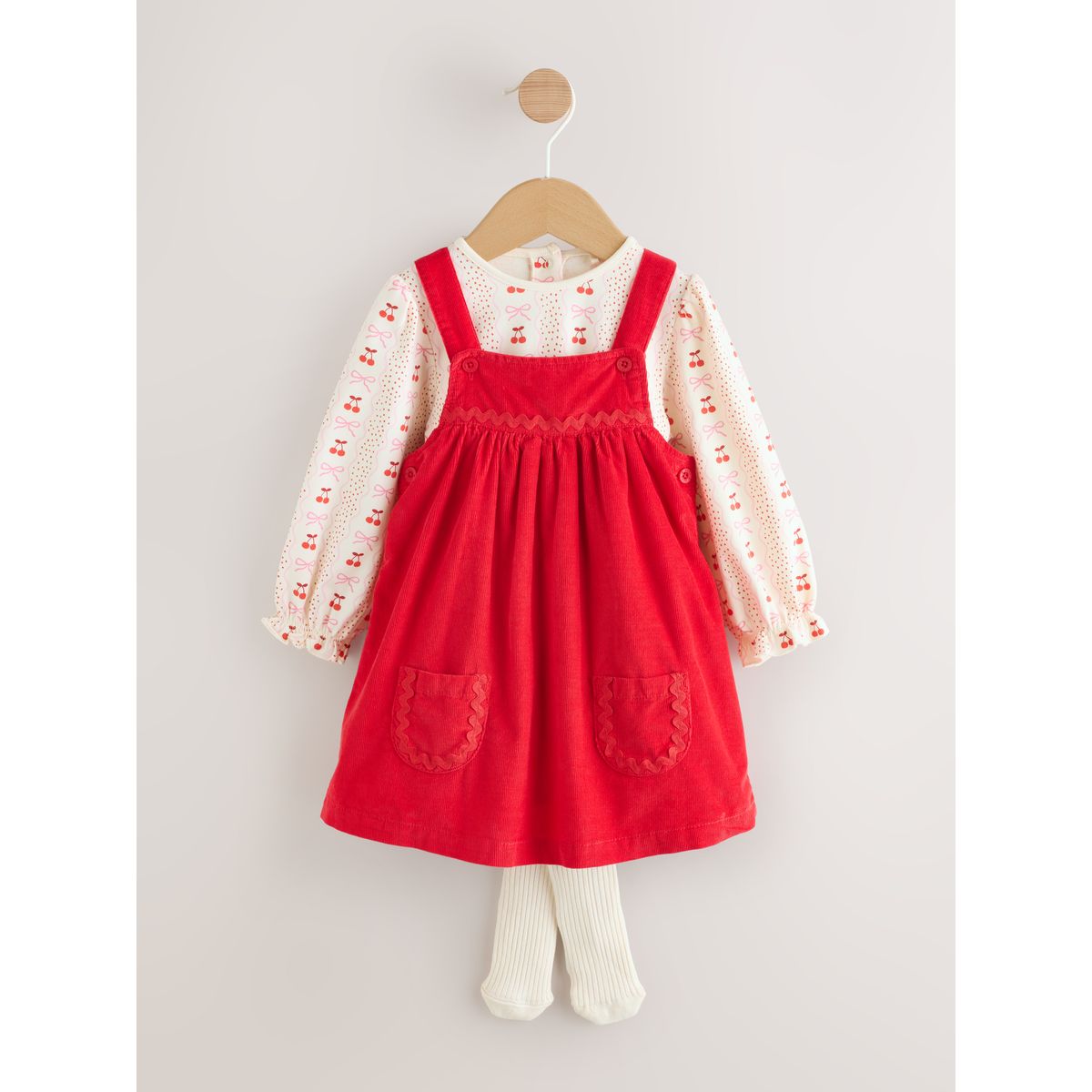 Body chasuble à et collants bébé noeud rouge, NEXT