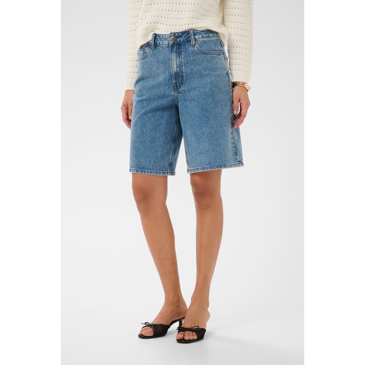Shorts en jean bleu blue washed denim, KAFFE