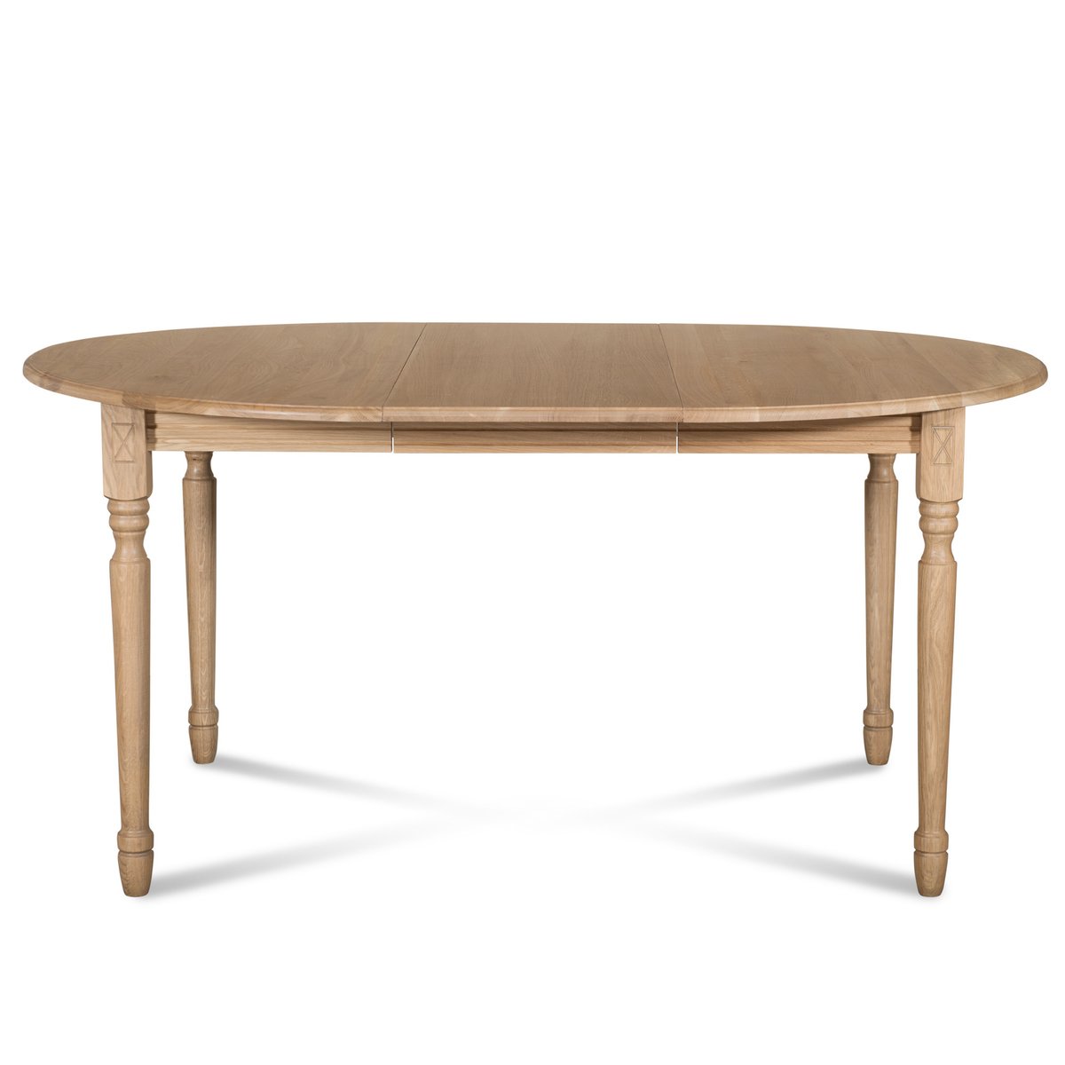 Table ronde extensible pieds tournés D105 + 4 chaises tissu - VICTORIA gris clair, HELLIN, DEPUIS 1862
