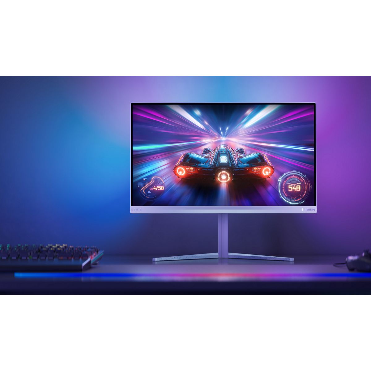 Ecran PC Gamer Evnia 27M2N6501L 27" QHD 240Hz QD-OLED HDR10 G-Sync Ambiglow couleur unique, PHILIPS