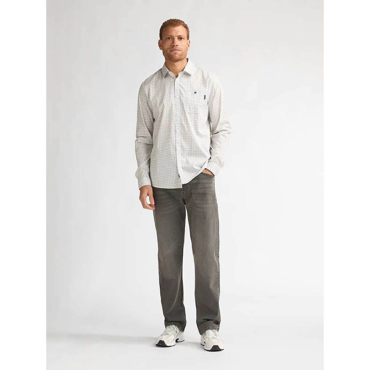 Chemise manches longues imprimé blanc, PETROL INDUSTRIES