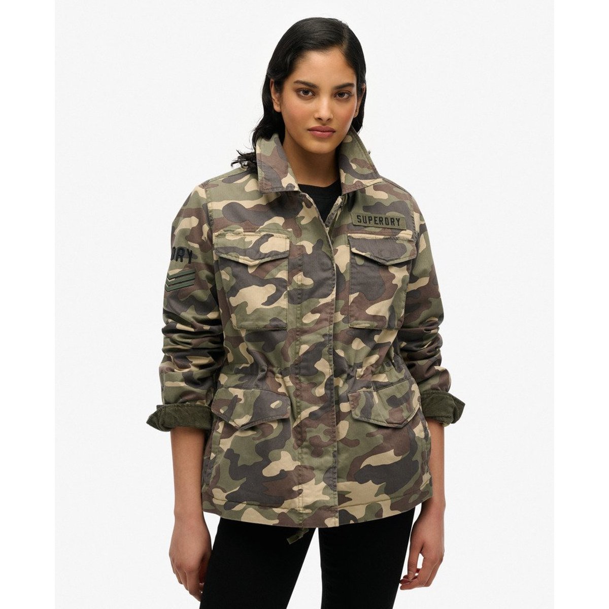 Veste militaire M65 fantaisie kaki camouflage, SUPERDRY