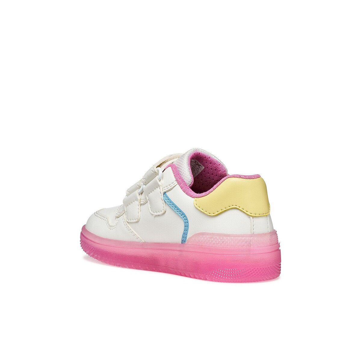 Kids Washiba Breathable Trainers with Touch 'n' Close Fastening white/pink, GEOX