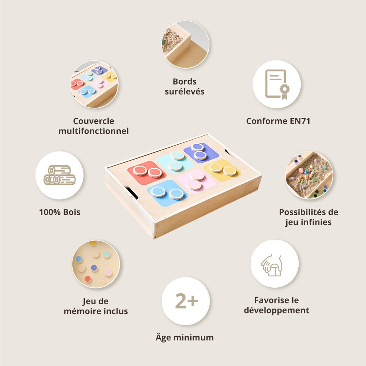 Boîte sensorielle NUANCE multicolore, PETITE AMELIE