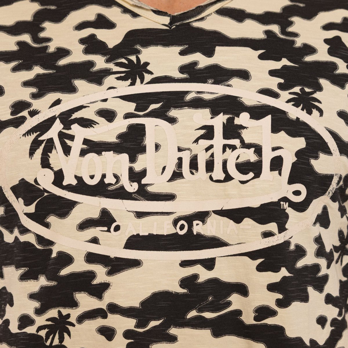 Tee Shirt coton Ron noir/beige, VON DUTCH