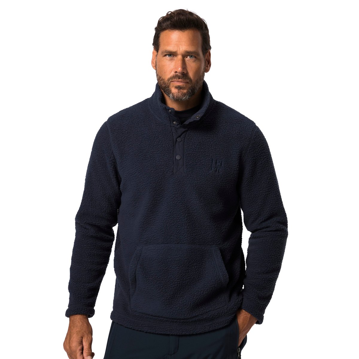 Pull camionneur en polaire bleu marine, JP1880