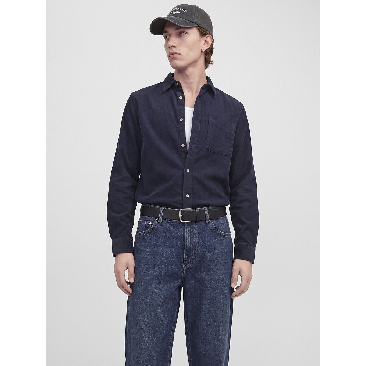 Camisa de veludo CORDUROY azul-noite, JACK & JONES