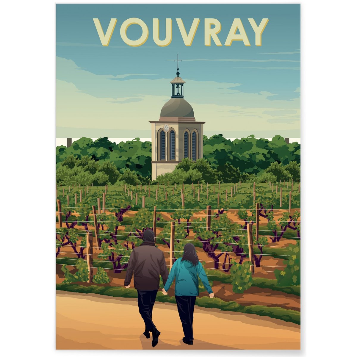 Affiche ville Vouvray blanc, L'AFFICHERIE