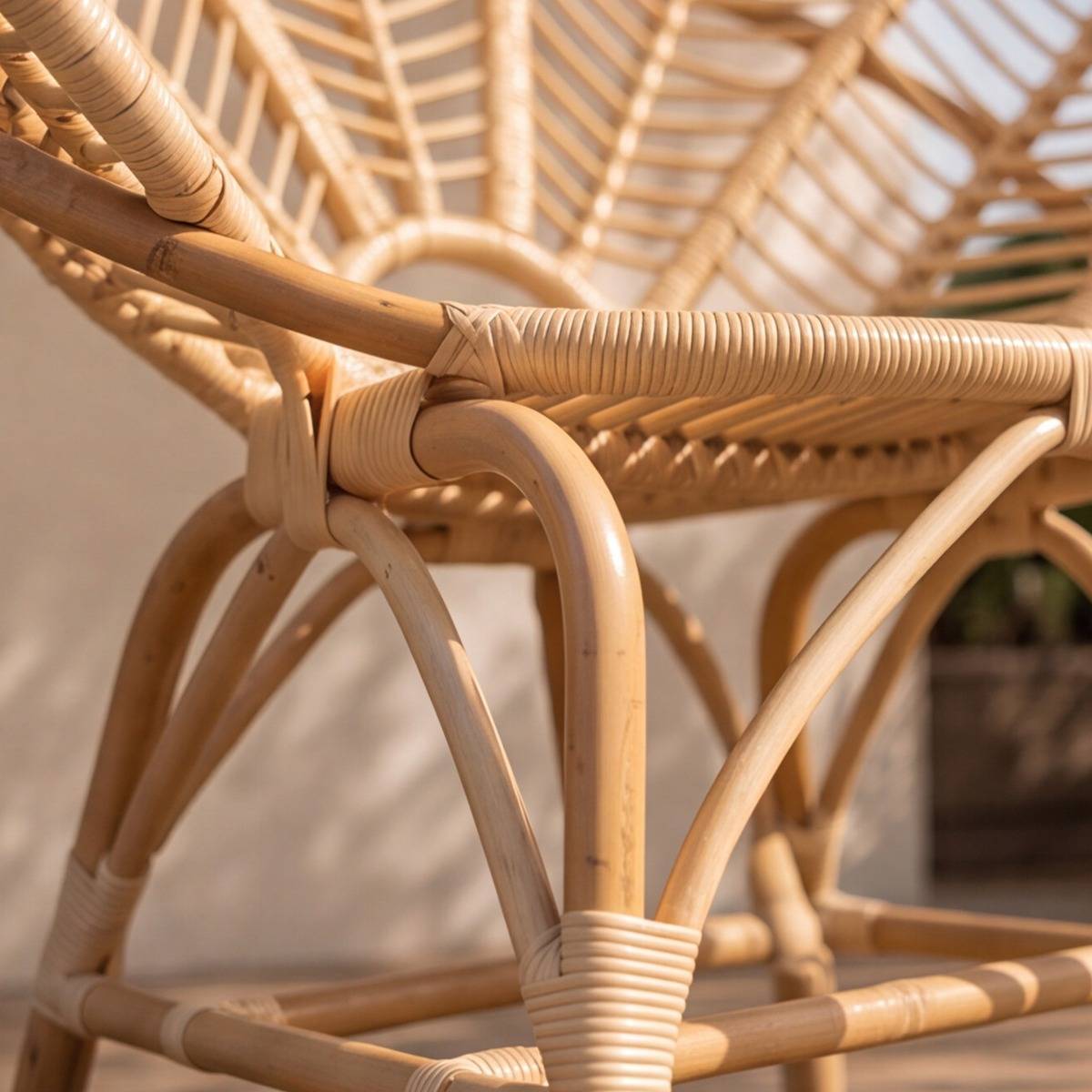 Fauteuil de jardin en rotin RATTAN bois clair, MADE IN MEUBLES
