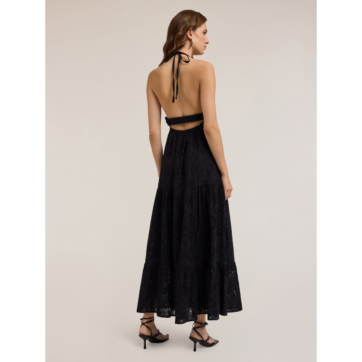 Sangallo lace maxi dress noir, MOTIVI