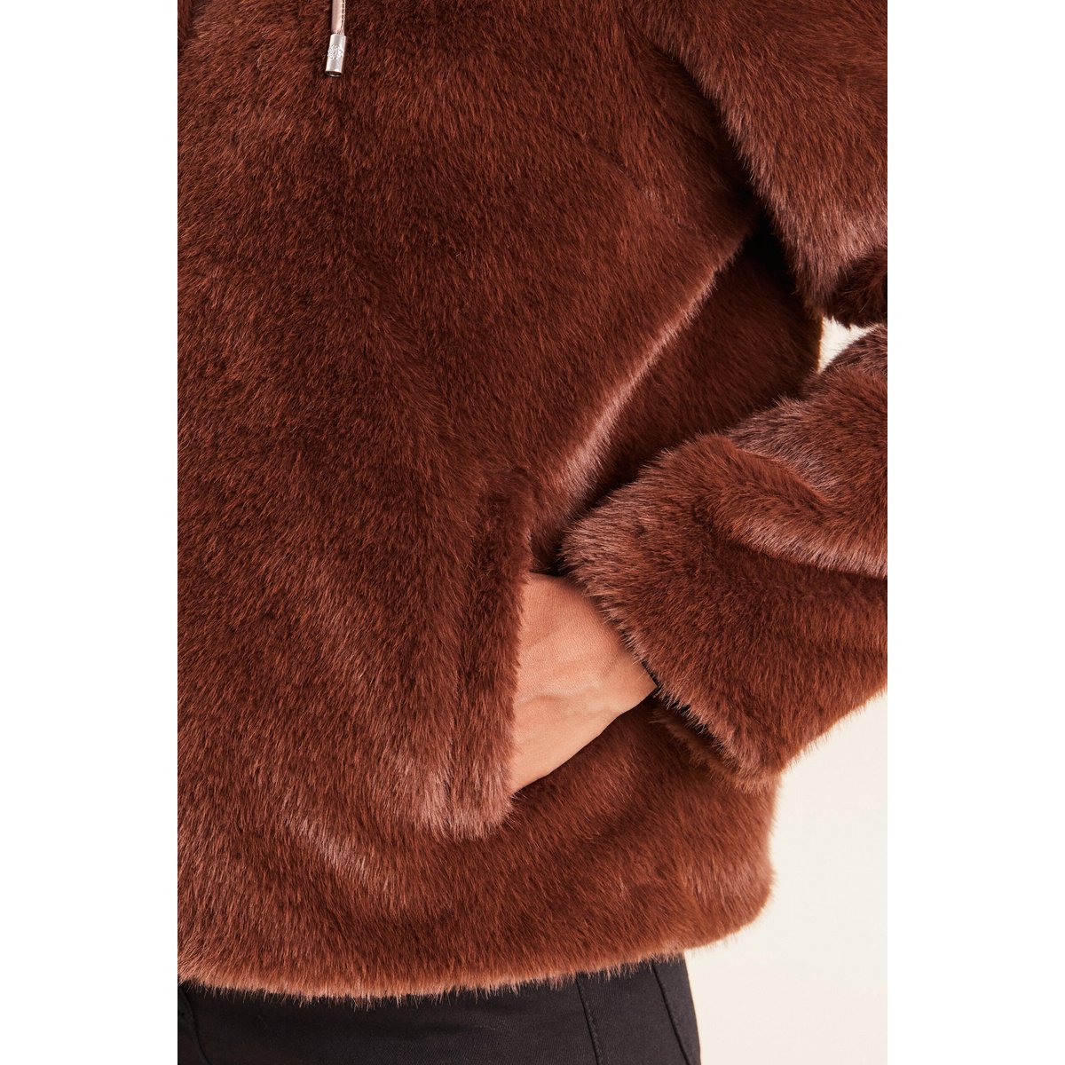Manteau à capuche marron foncé, BREAL