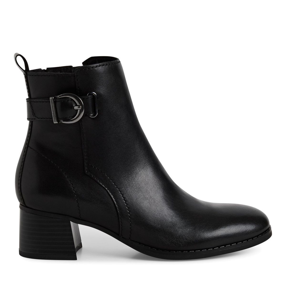 Bottine en cuir noir, MARCO TOZZI