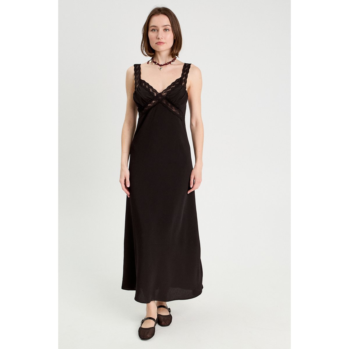Robe longue évasée noir, CACHE CACHE