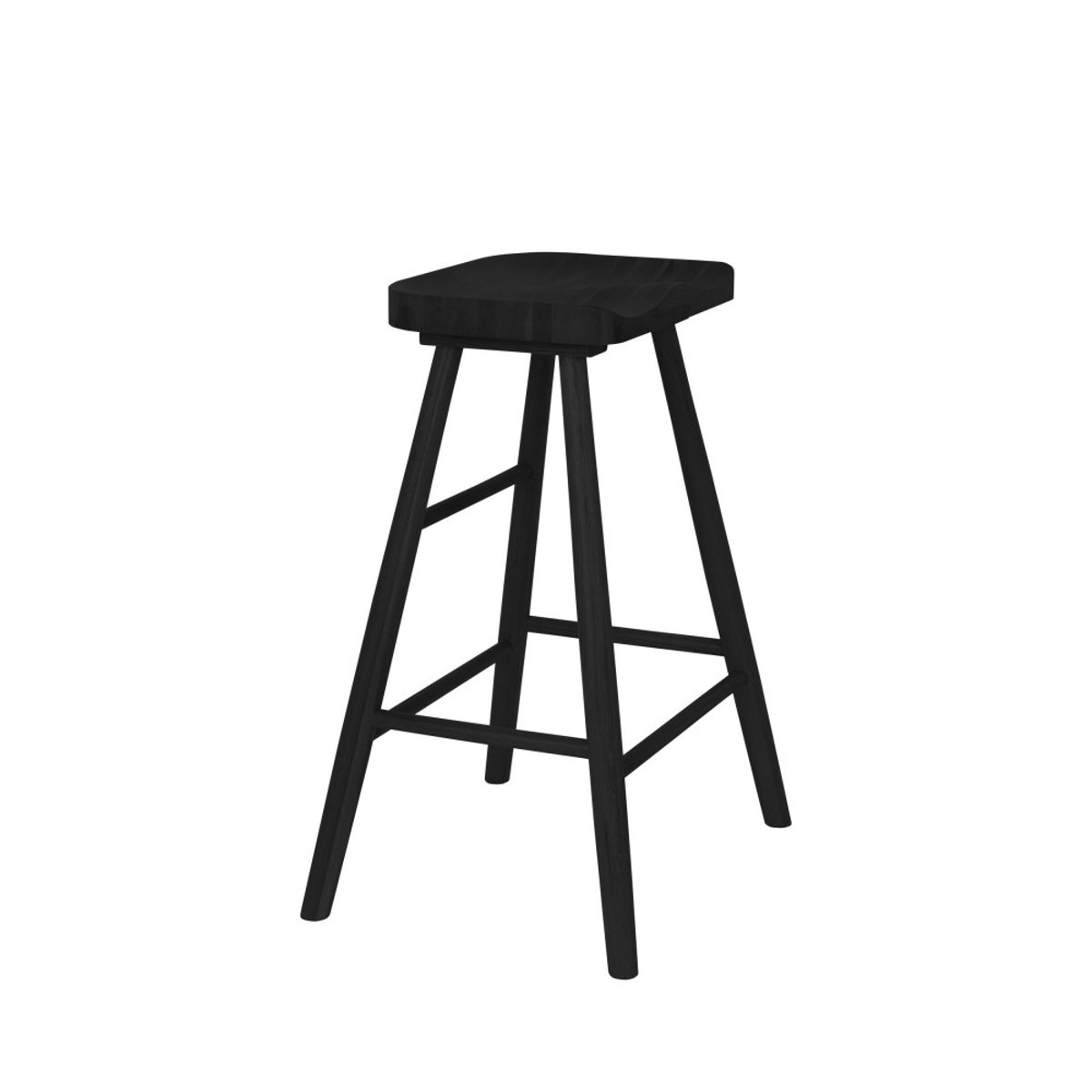 Tabouret de bar en bois H65,5cm- VANDER noir, DRAWER