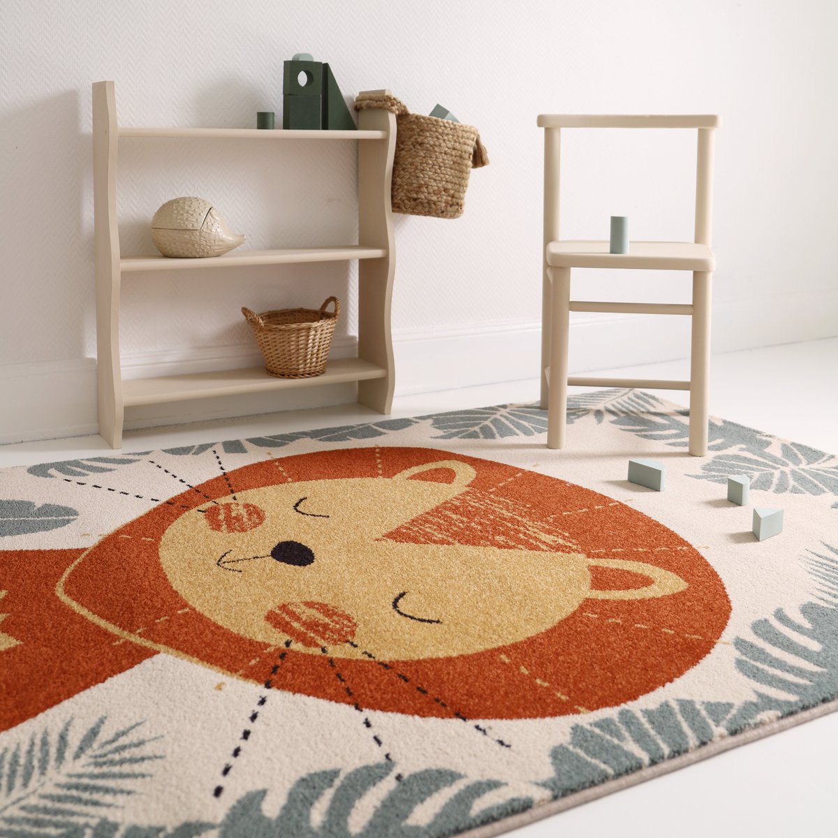 Tapis chambre enfant lion ICHIRO multicolore, NATTIOT