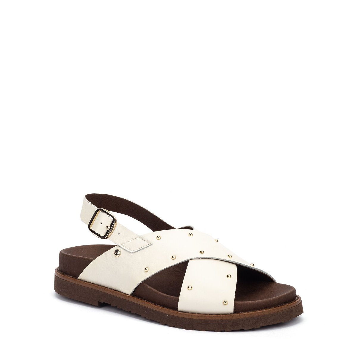 Sandales croisées en cuir Aitana blanc, PIKOLINOS