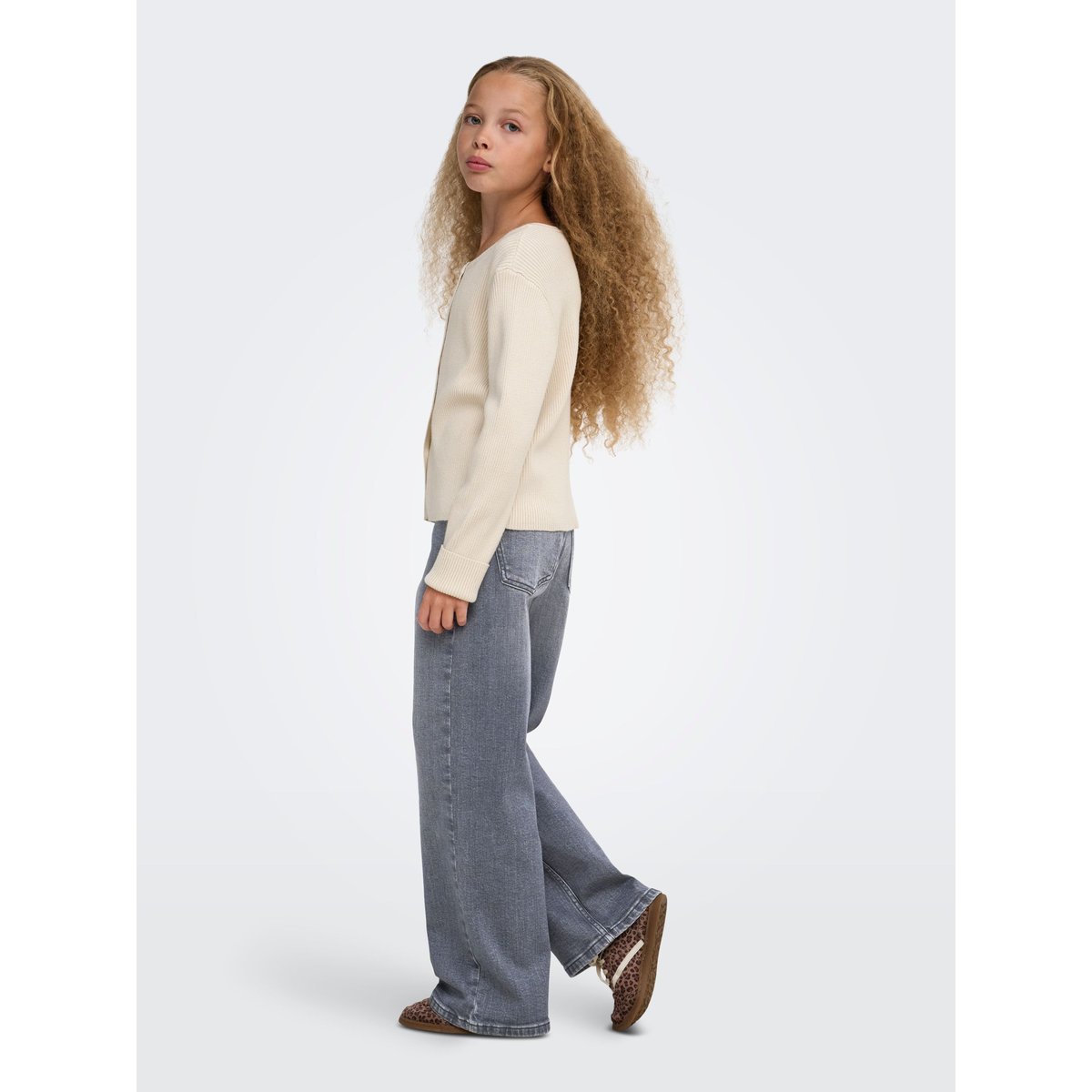 Jean À Jambe Large grise - medium grey denim 1, KIDS ONLY