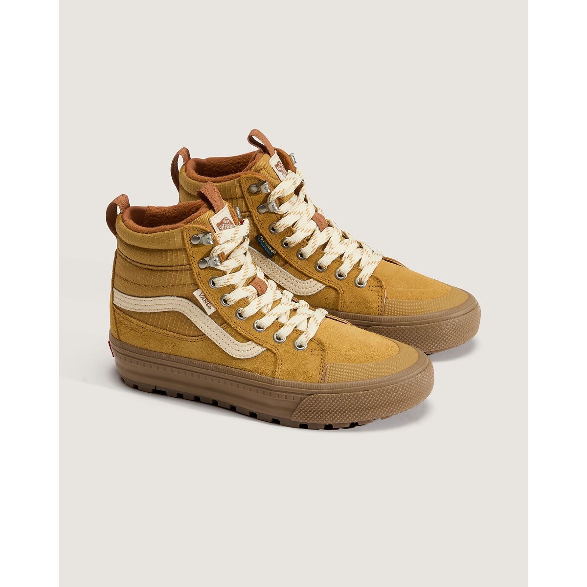 Scarpe da ginnastica alte in pelle SK8-HI Waterproof cammello, VANS