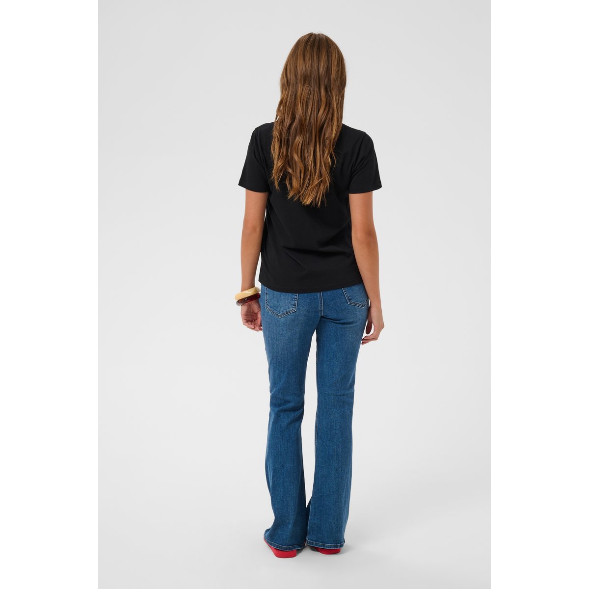 T-shirt à manches courtes noir black w. feather grey, KAFFE