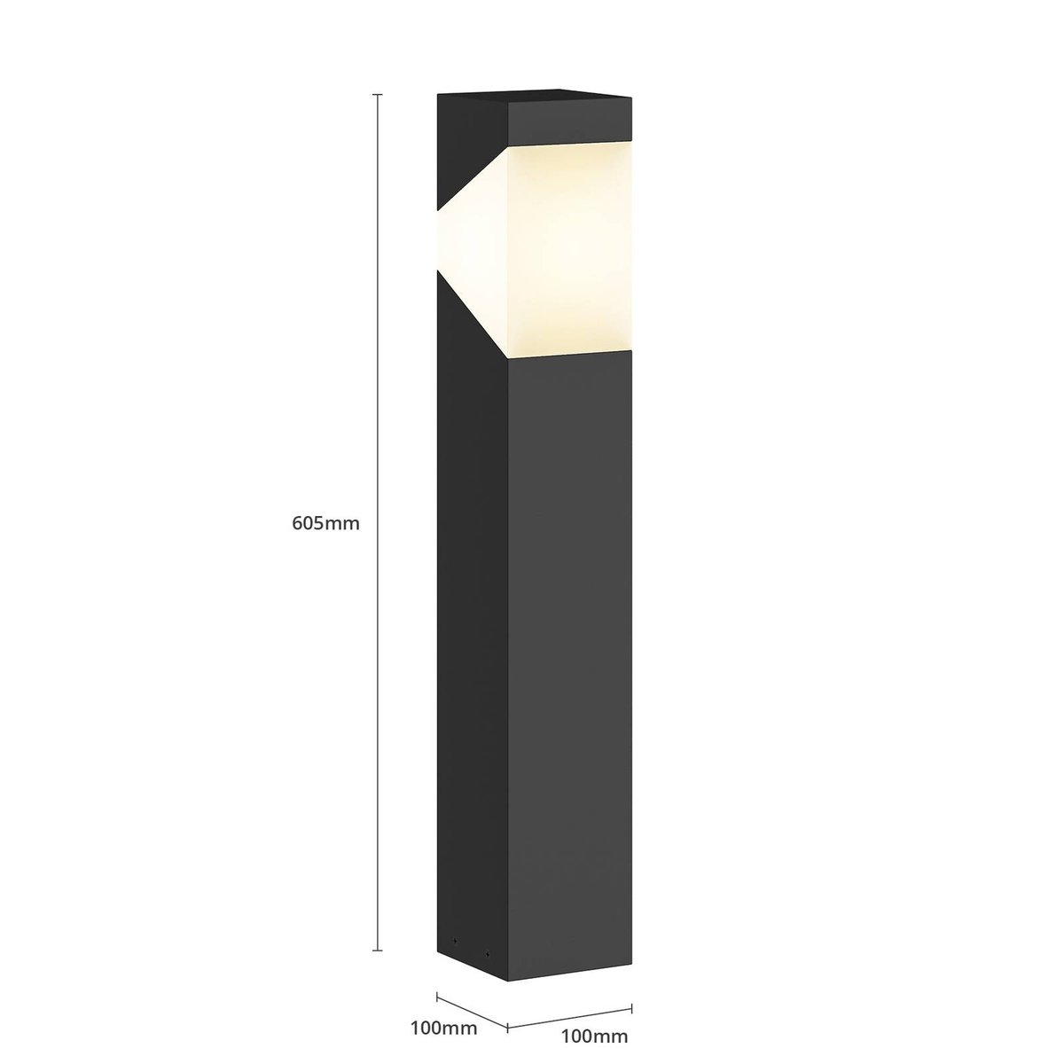 Luminaire extérieur en aluminium moderne gris graphite, blanc opale, LUCANDE