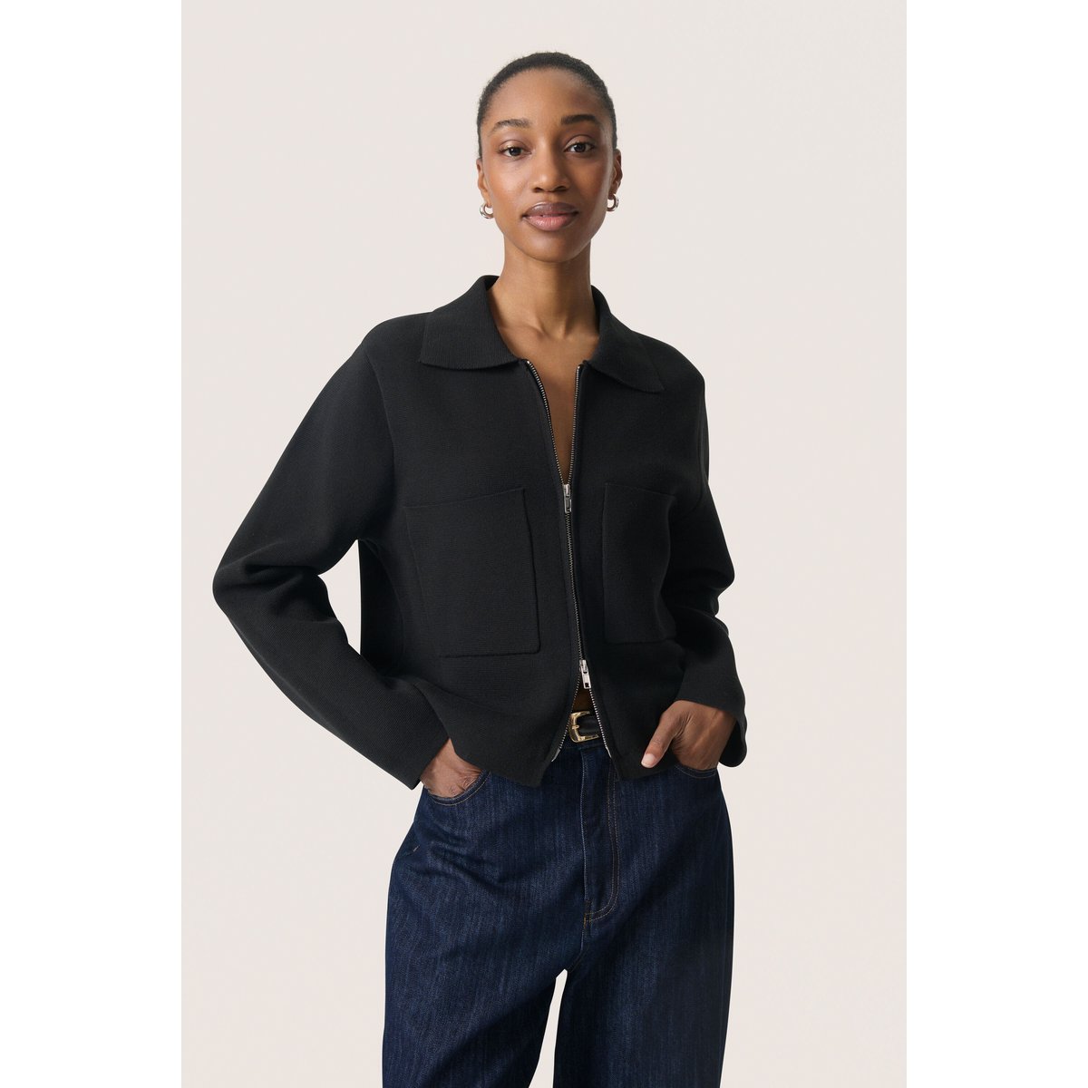 Cardigan à tricot noir, SOAKED IN LUXURY